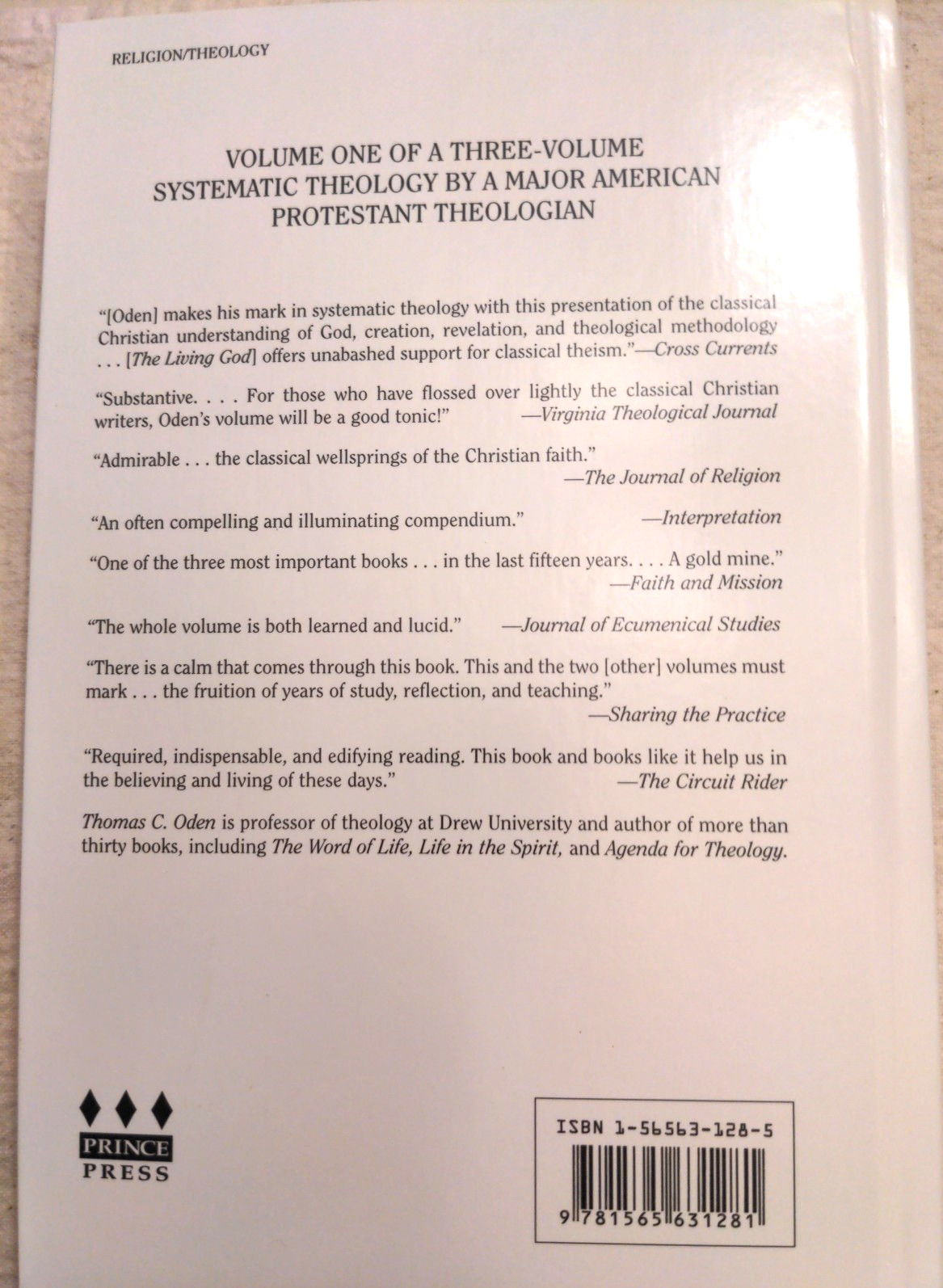 THE LIVING GOD SYSTEMATIC THEOLOGY, VOLUME 1 By Thomas C. Oden – Hardcover Mint