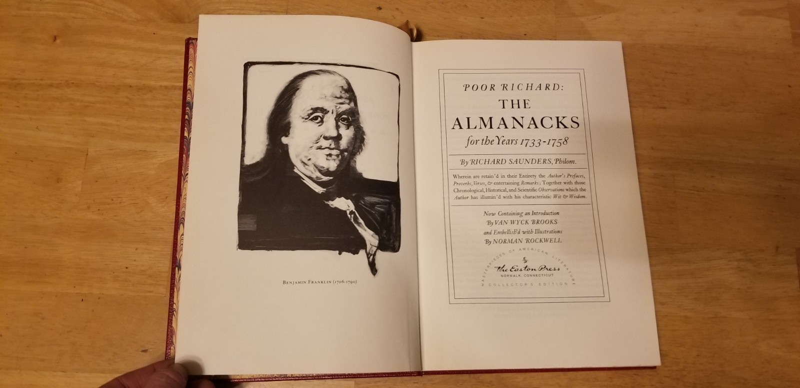 Benjamin Franklin: Poor Richard’s Almanacks The Easton Press 1965 Rockwell