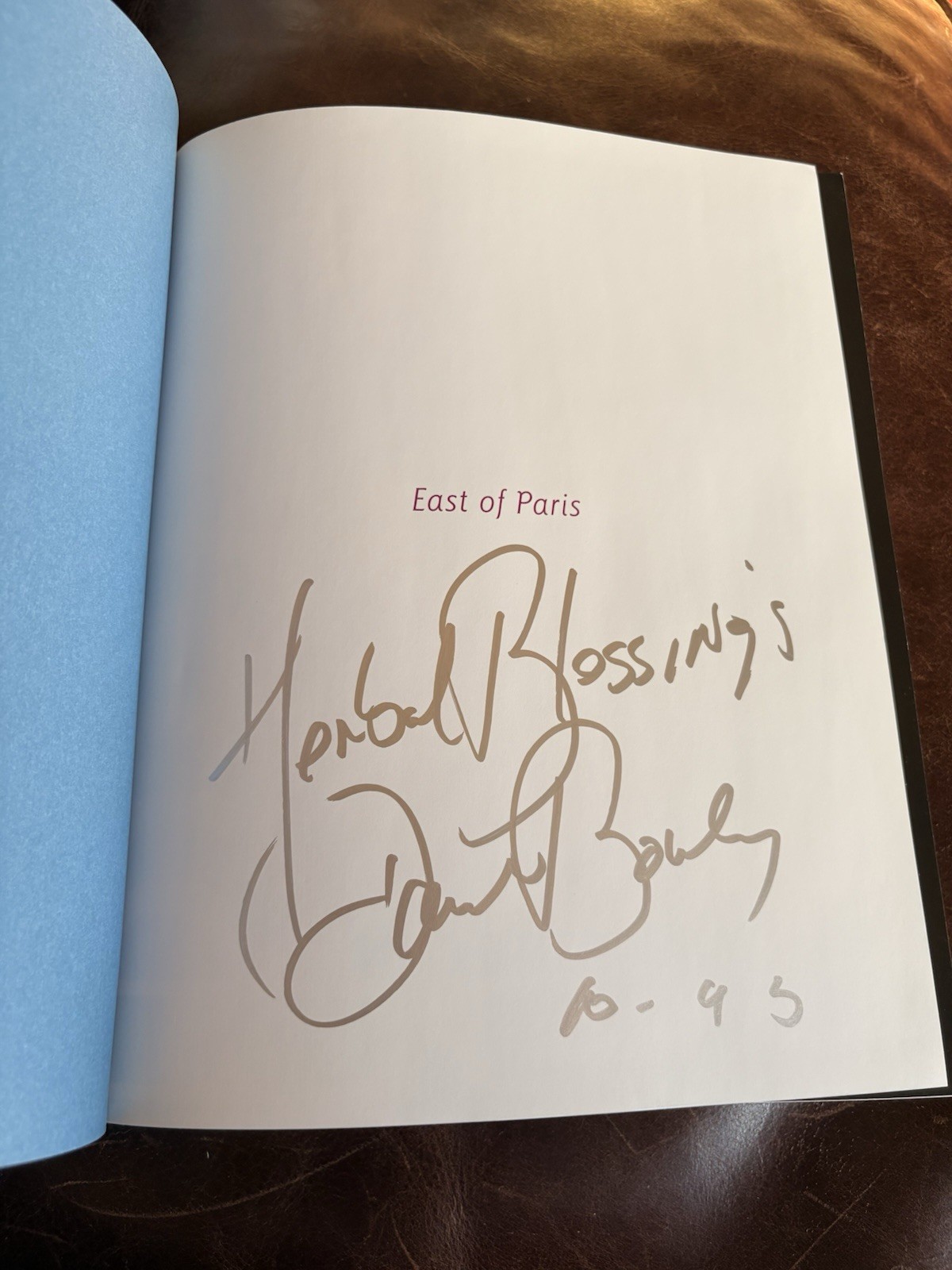 David Bouley SIGNED East Of Paris 2003 Hardcover 1st Edition AUTOGRAPHED