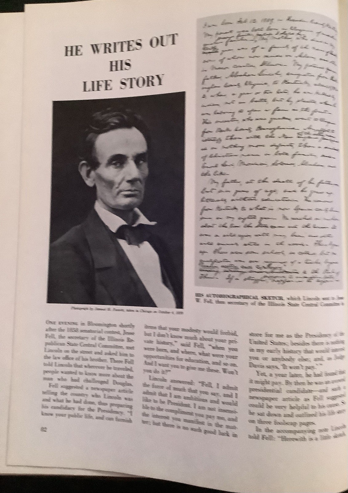LINCOLN – A PICTURE STORY OF HIS LIFE – STEFAN LORANT – 1975 – DJ & HC
