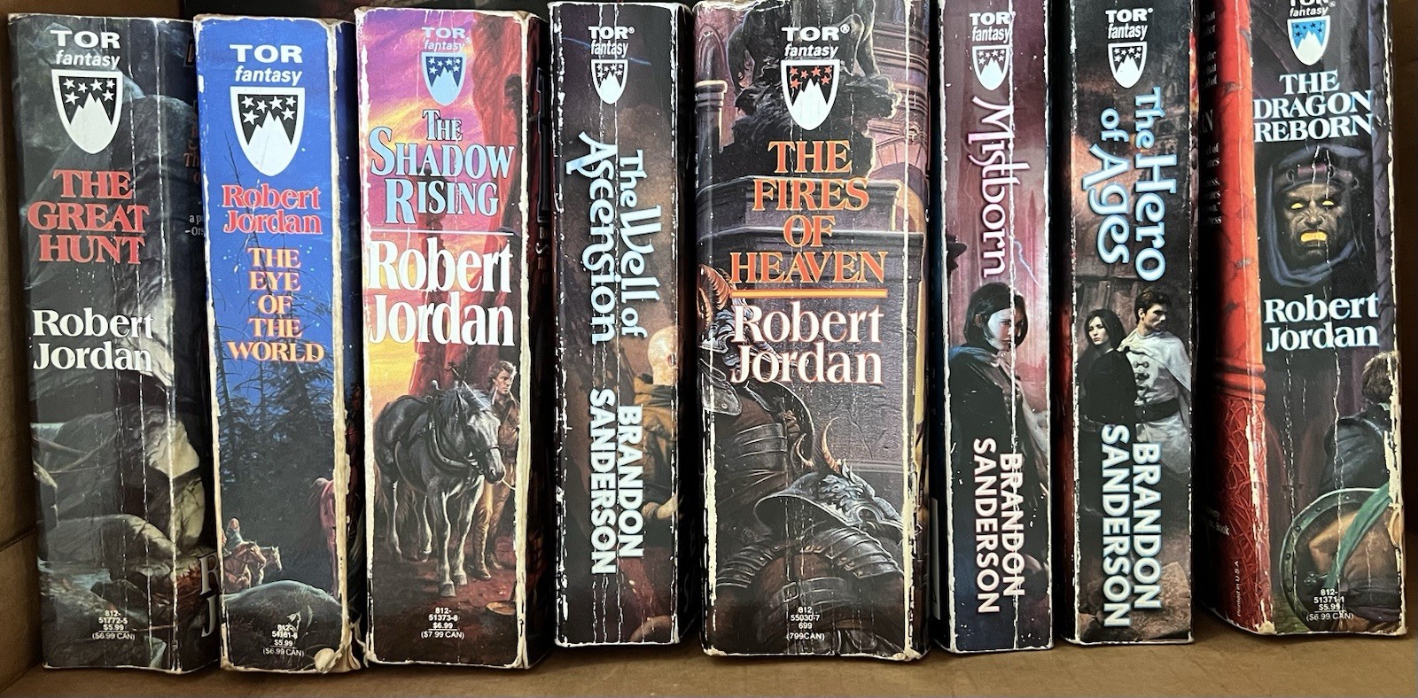 Tor Fantasy Book Lot Of 8 Robert Jordan Brandon Sanderson Paperback Dragon Hero