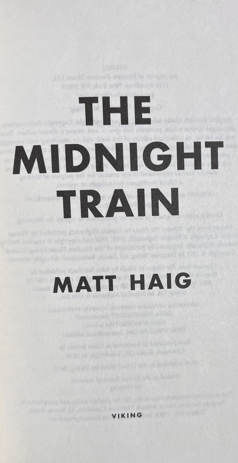 SIGNED ~ THE MIDNIGHT TRAIN by Matt Haig (2026, Hardcover) 1st/1st