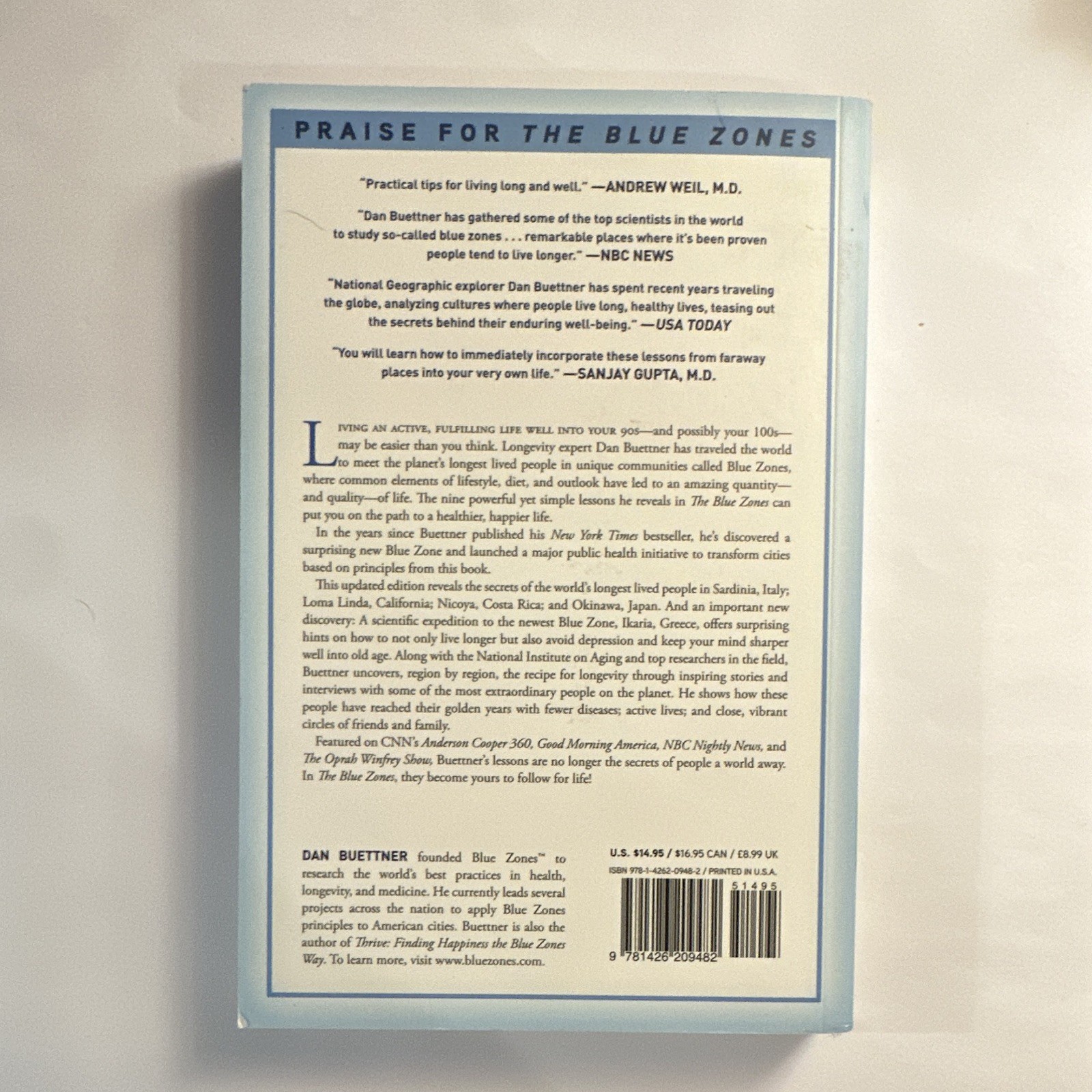 National Geographic The Blue Zones Second Edition by Dan Buettner PB Longevity