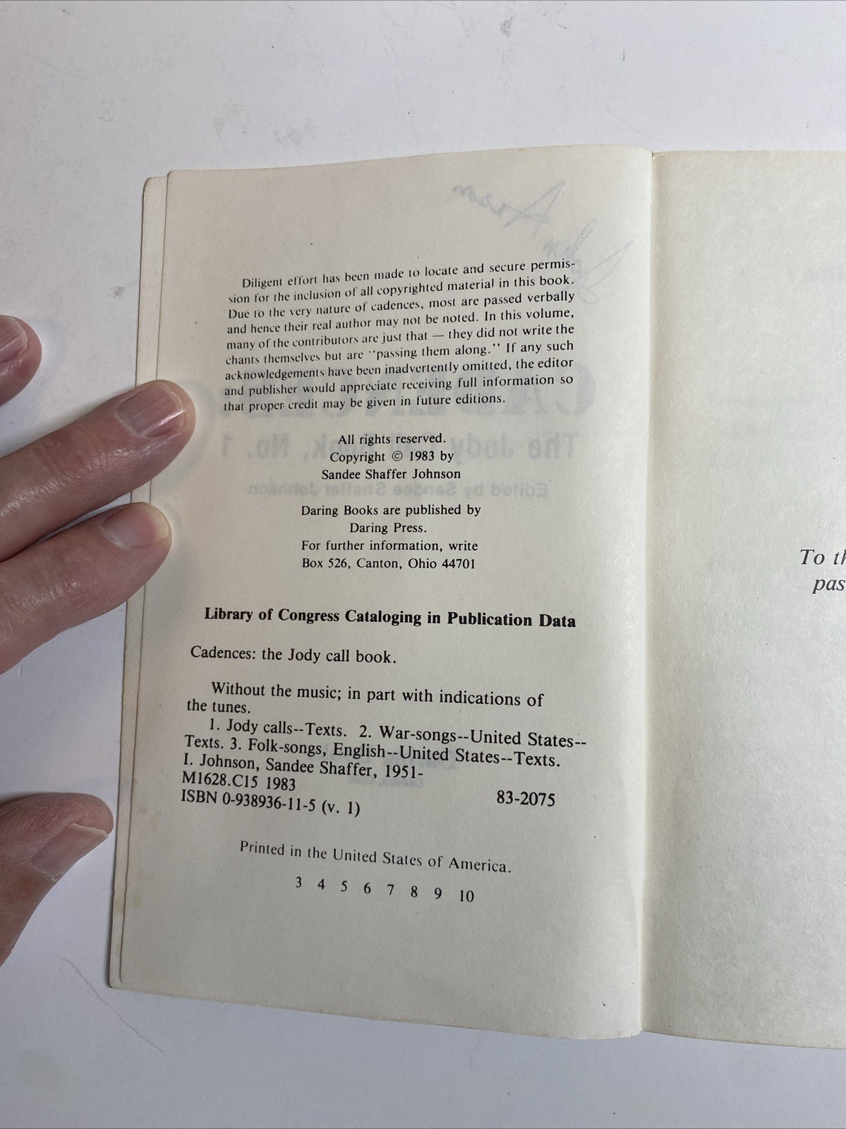 Military Cadences: Jody Call Book No. 1 1983 Softcover 152 pages