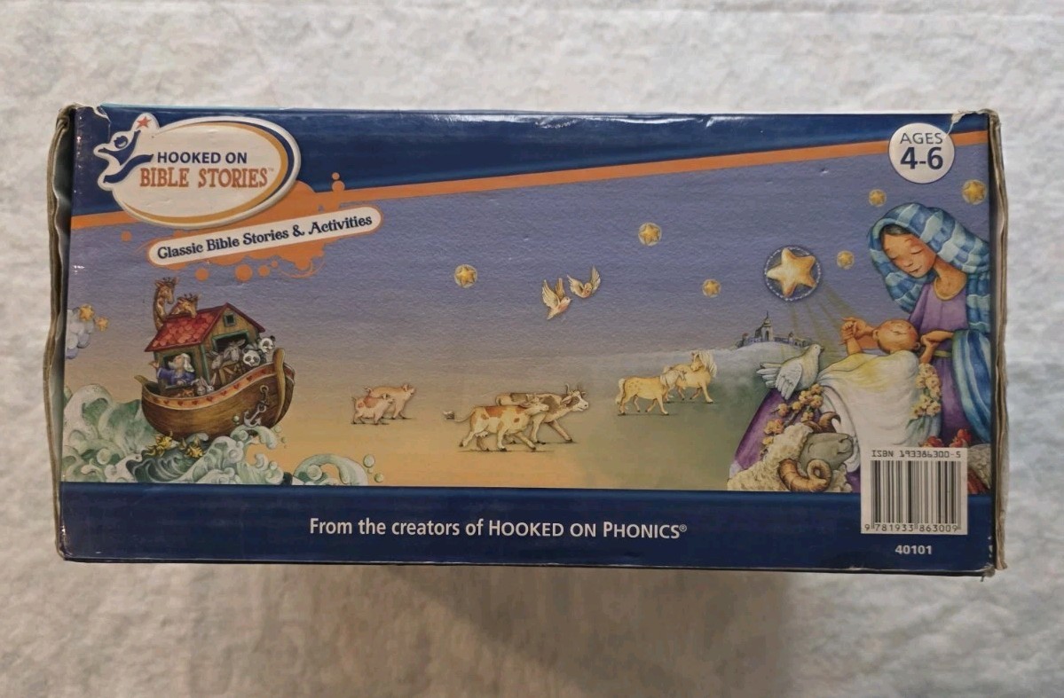 Hooked on Bible Stories:Classic Bible Stories & Activities:Ages 4-6 New Open Box