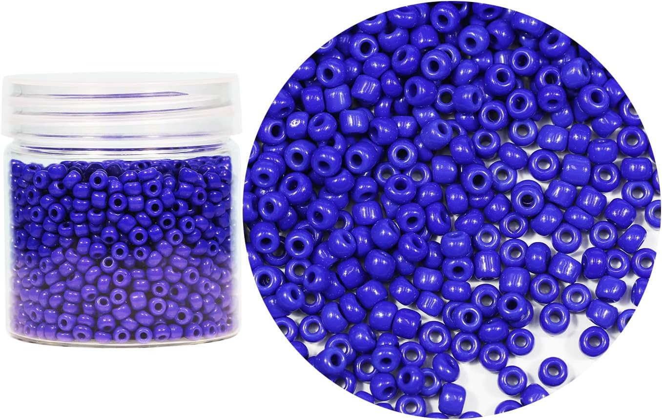 Opaque Royal Blue Color 4Mm Glass Seed Beads about 1400Pcs in Box 6/0 Glass Craf