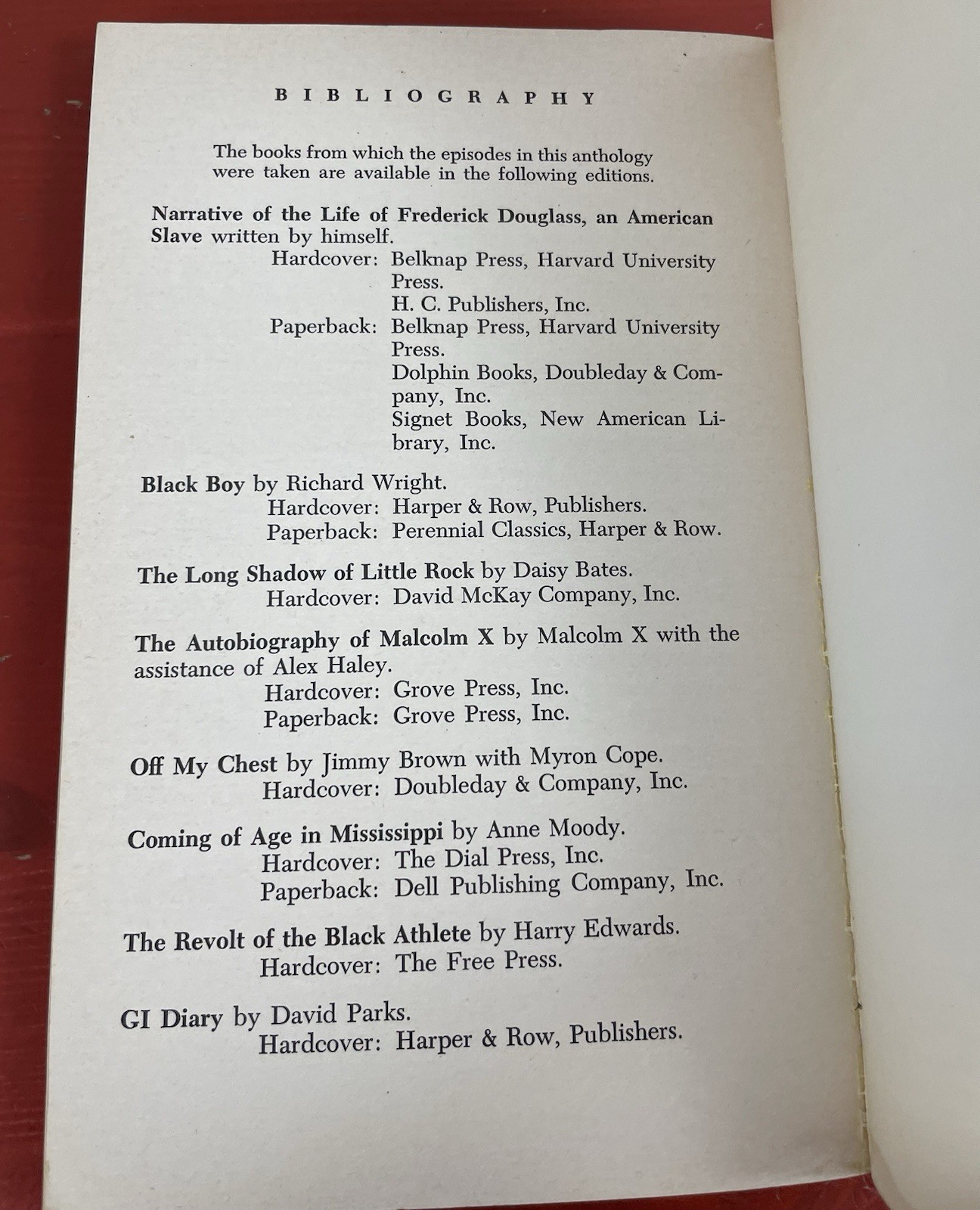 Young and Black in America by Rae Pace Alexander 1973 Malcolm X, Richard Wright