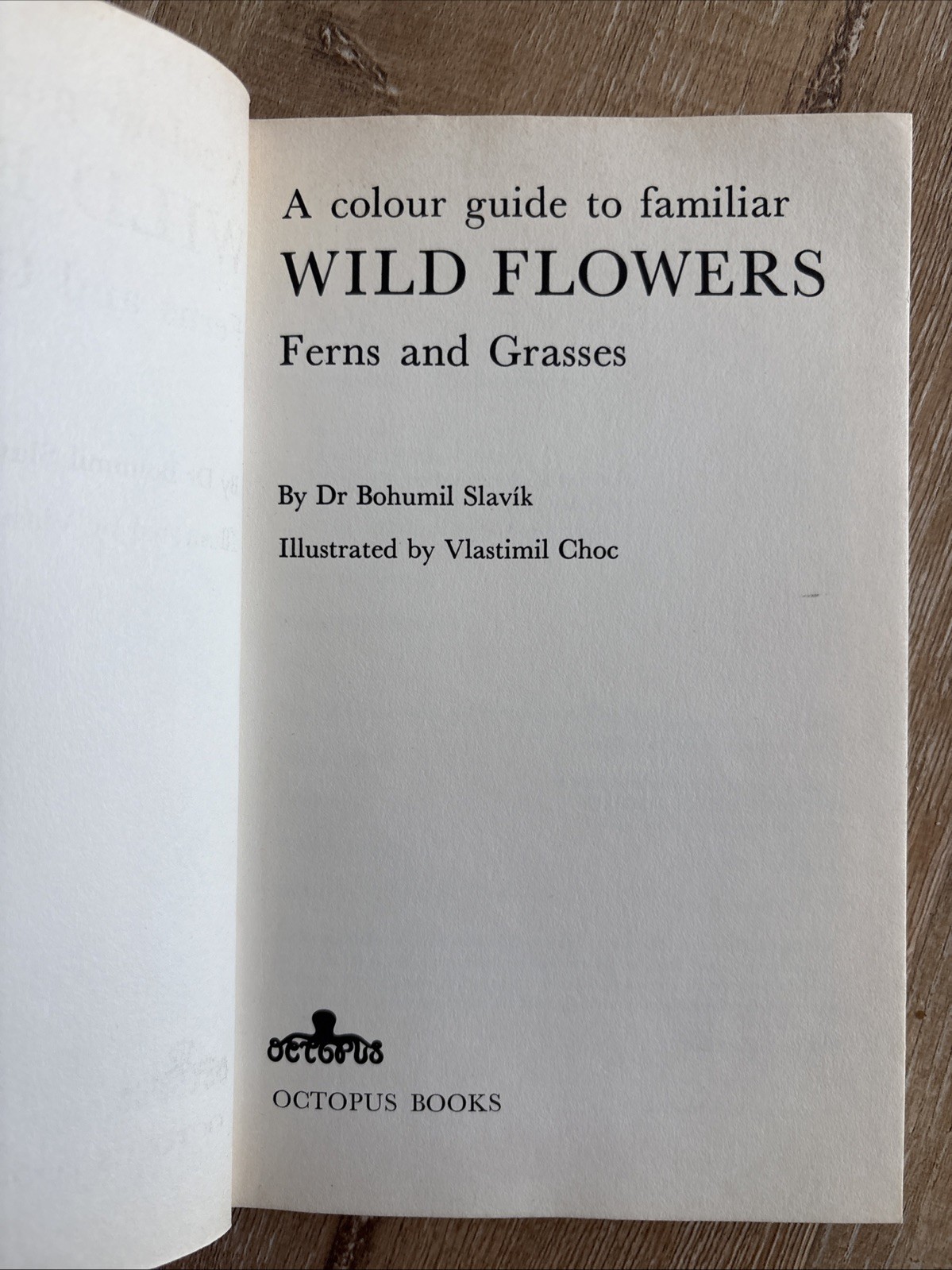 WILD FLOWERS FERNS AND GRASSES Bohumil Slavik 1975 HCDJ Octopus Czech Guide Vtg
