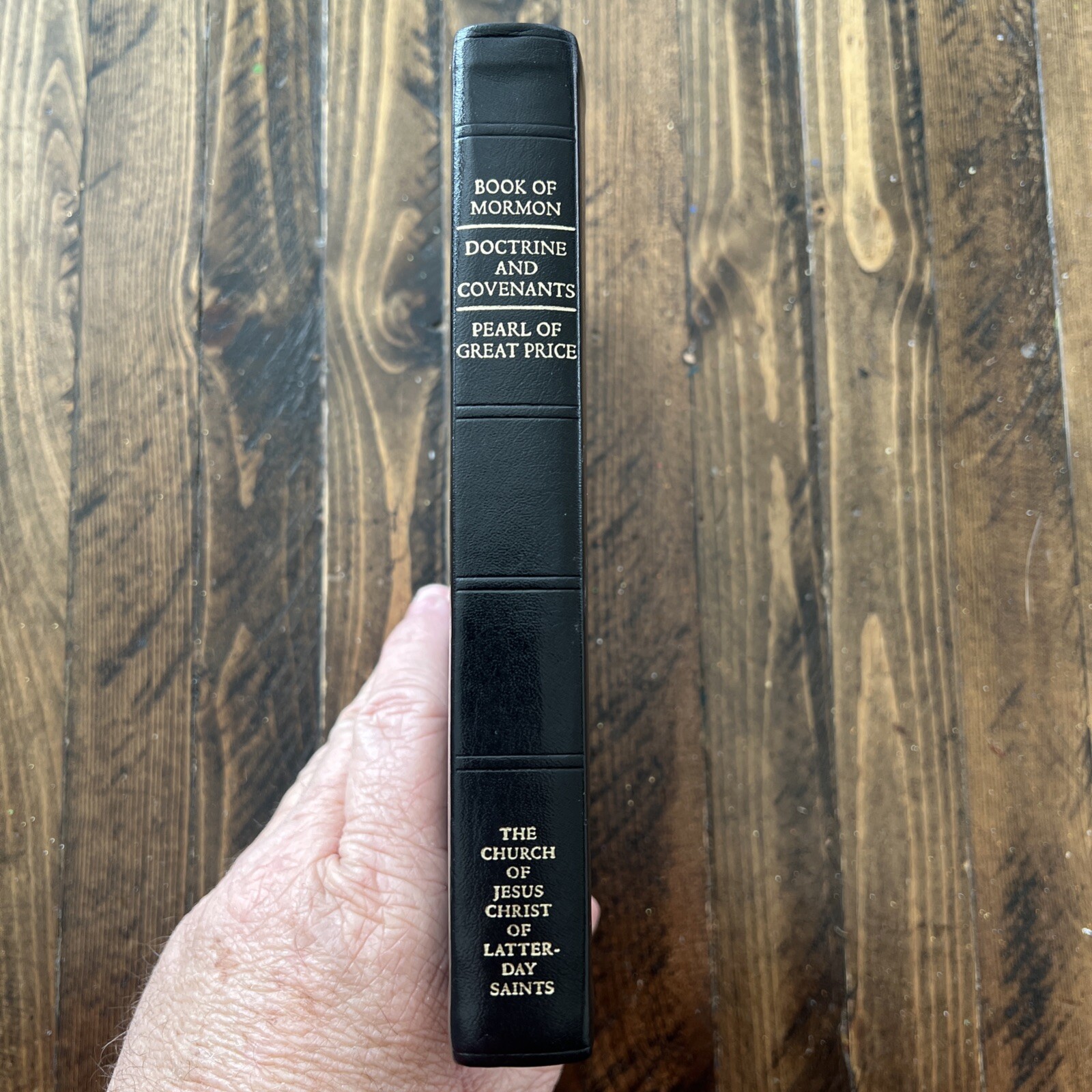2016 Black Simulated Leather LDS Triple Scriptures 7-1/2” X 5-1/2” Clean!