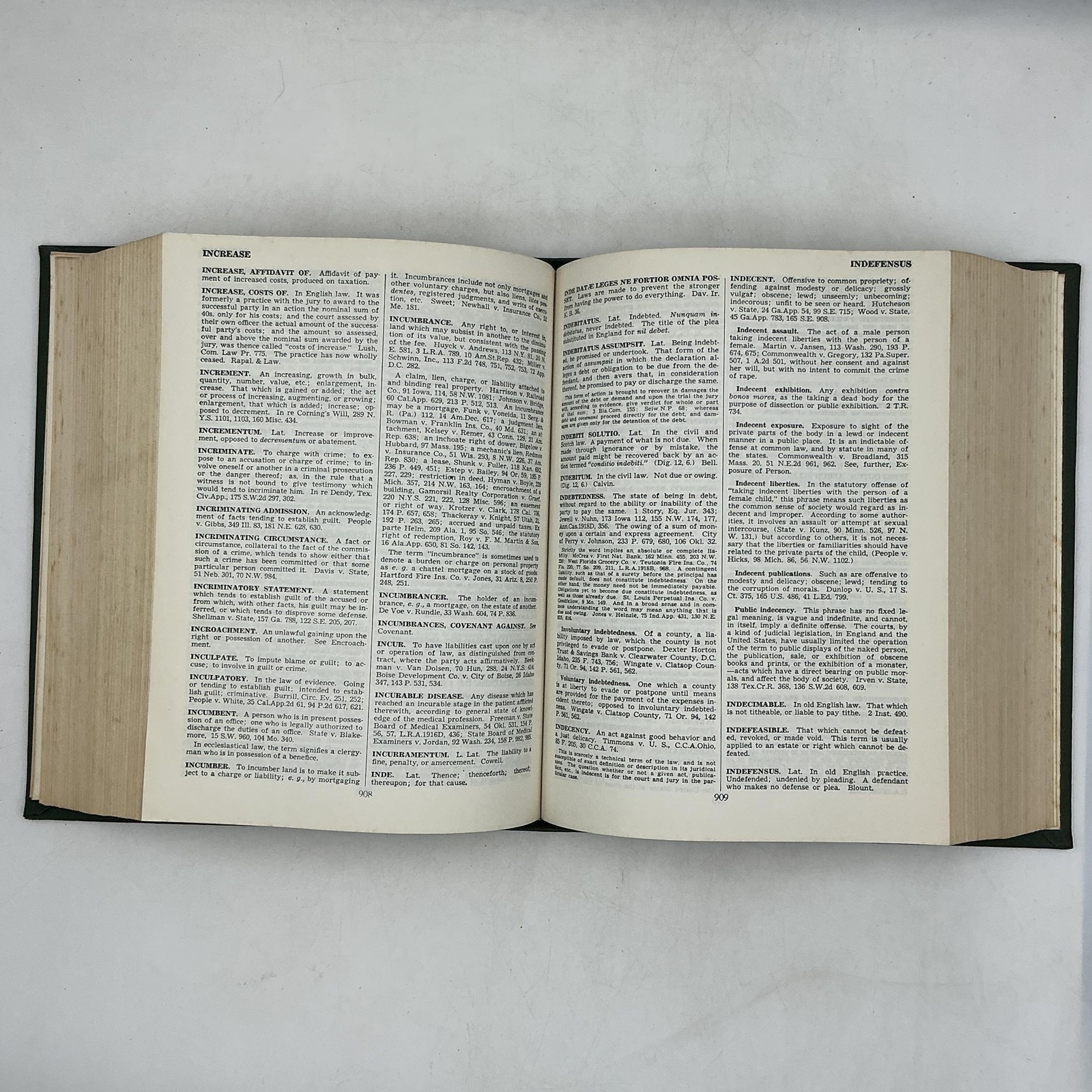 Vintage Black’s Law Dictionary With Pronunciations 4th Ed Green HC 1972 USA