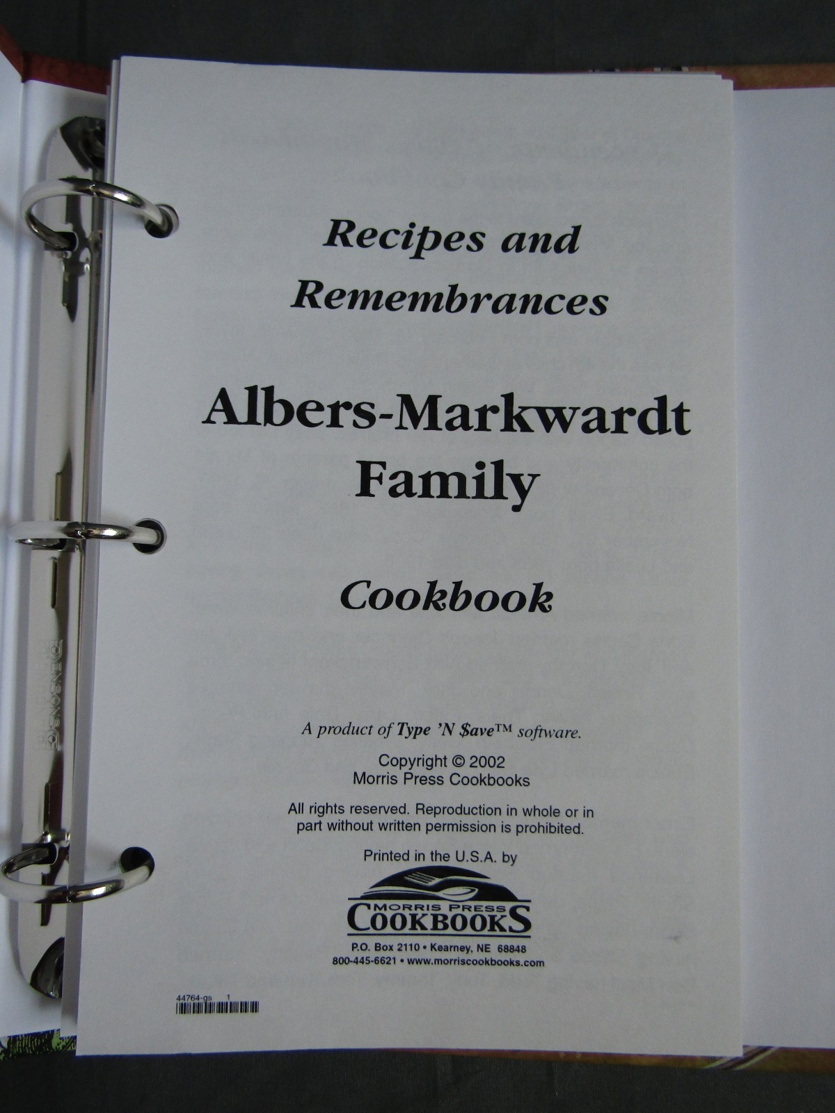 2002 Morris Press Cookbooks Lot of 2, A Taste of Heaven, Albers-Markwardt Family