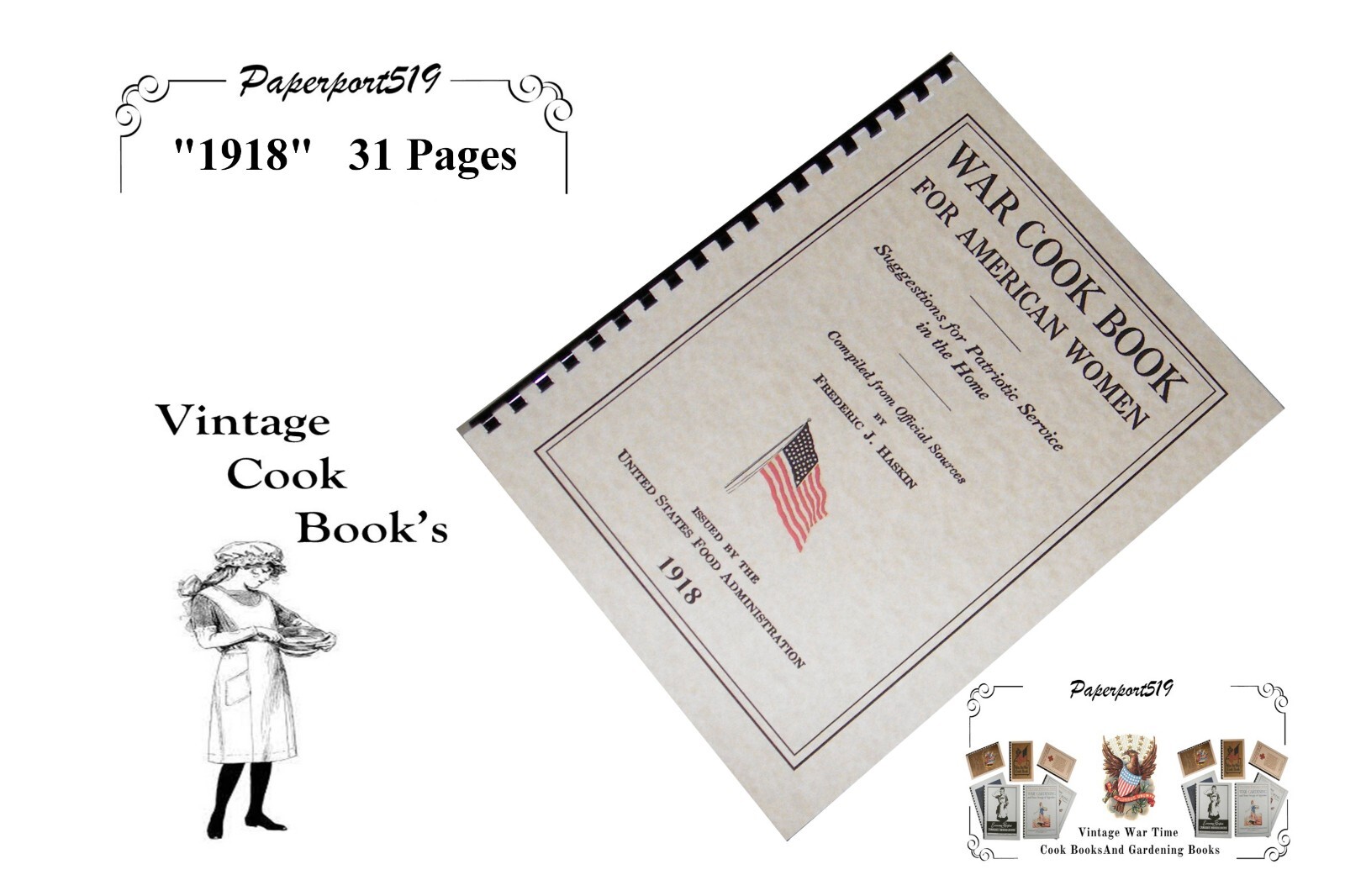 War Cook Book For American Women “1918” 31 Pages