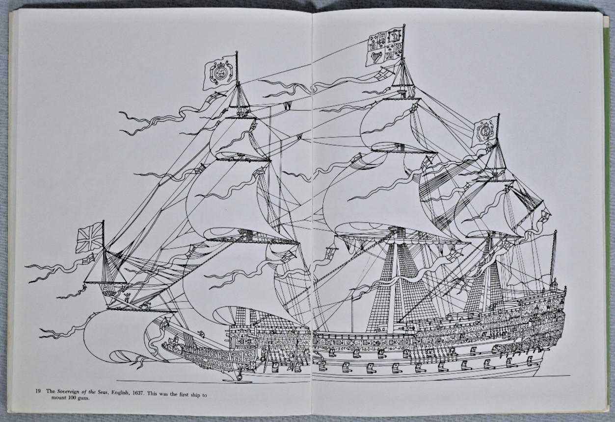 Historic Sailing Ships Coloring Book Tre Tryckare Company 1982 Dover Clean