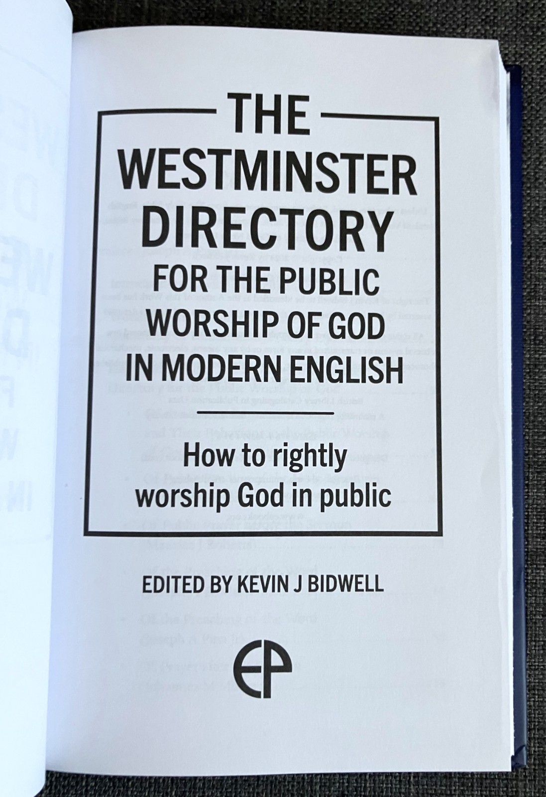 The Westminster Directory for the Public Worship of God in Modern English HC