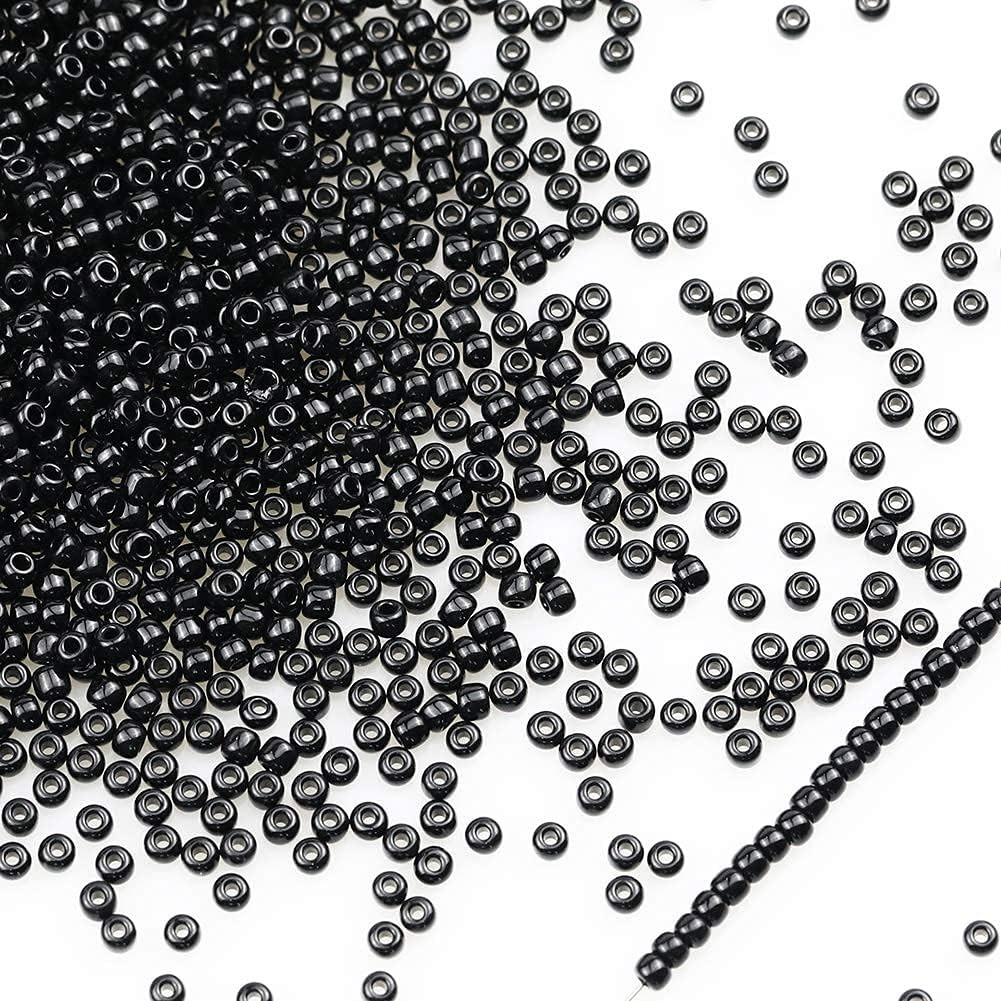Opaque Black Color 3mm Seed Beads About 3600pcs/100Grams in Bag, 8/0 Glass Craft