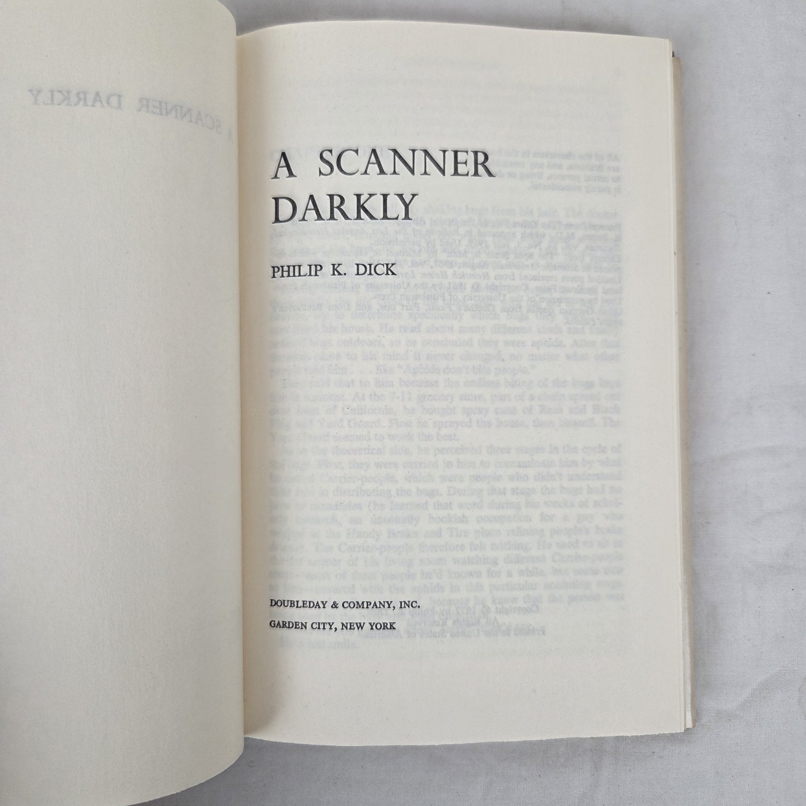 A Scanner Darkly by Philip K Dick Hardcover 1977 Vintage SciFi BCE Dust Jacket