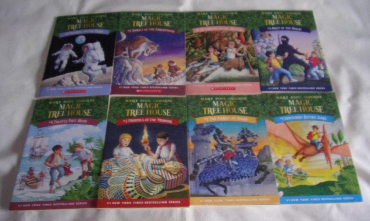 Starter set of 8 The Magic Tree House series books #1-8
