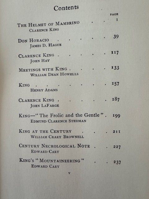 Clarence King Memoirs, The Helmet of Mambrino, Clarence King, 1904