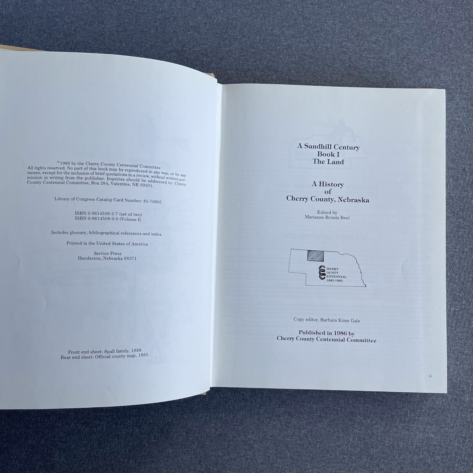 A Sandhill Century: A History of Cherry County, Nebraska Hardcover Vol I And II