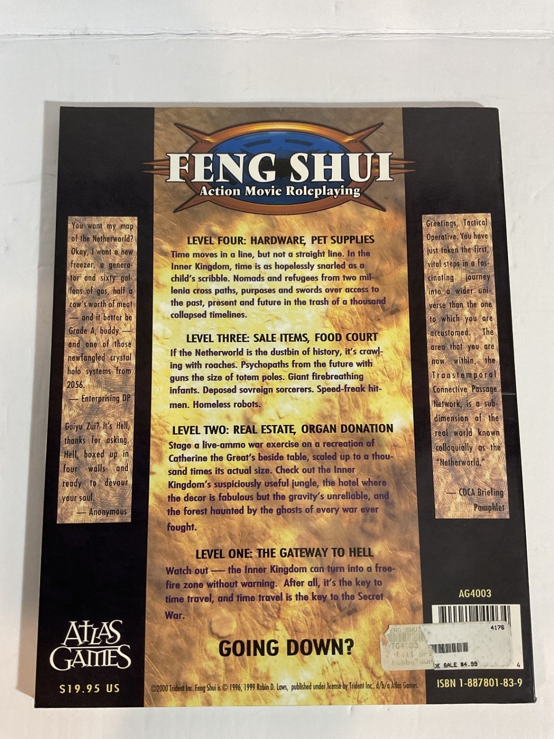 Atlas Games Feng Shui Elevator to the Netherworld Inner Kingdom Sourcebook