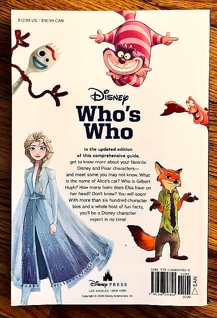 DISNEY WHO’S WHO: AN A TO Z OF CHARACTERS (2020) SOFTCOVER—428 UPDATED PAGES—VGC