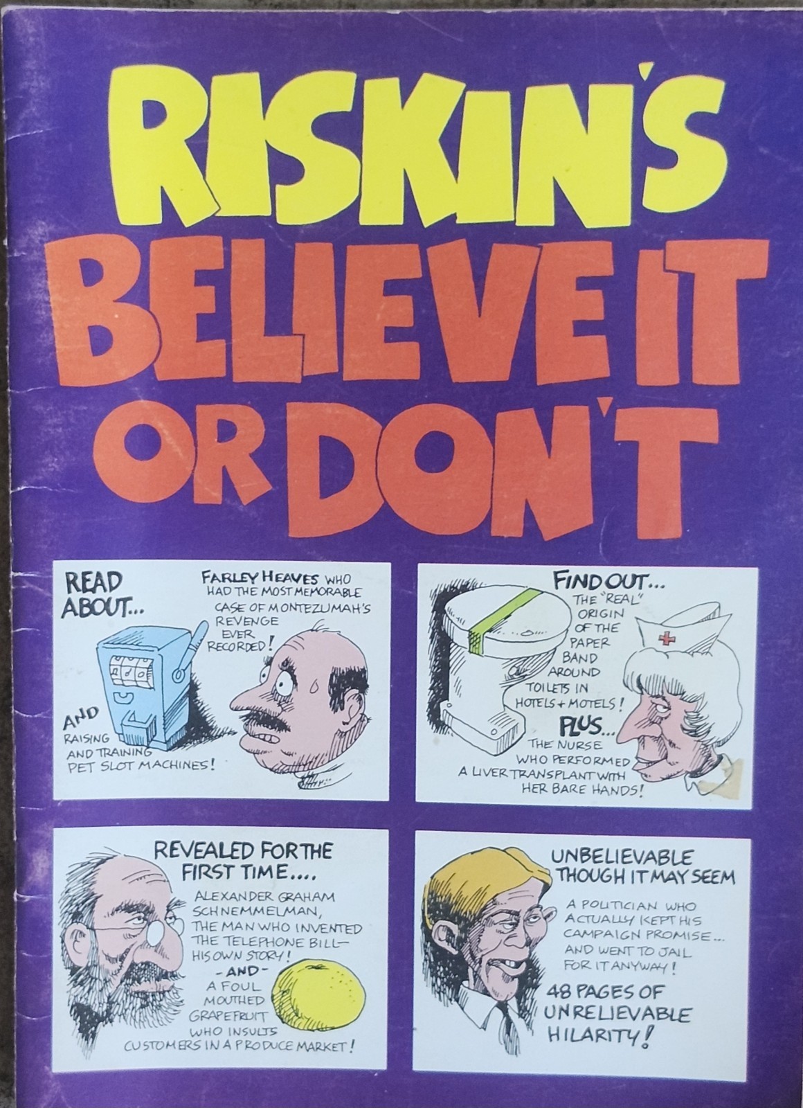 1979 Riskin’s Believe It Or Don’t Martin Riskin Humor Cartoon Paperback…