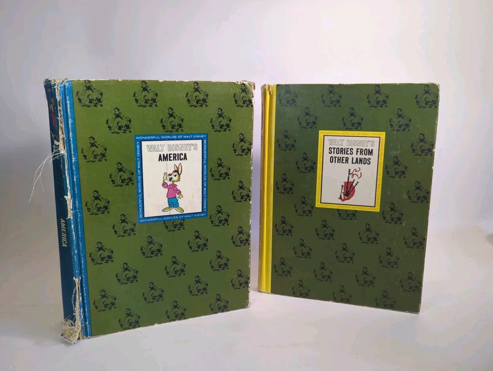 Lot Of 2 1965 Vintage The Wonderful Worlds of Walt Disney Golden Press