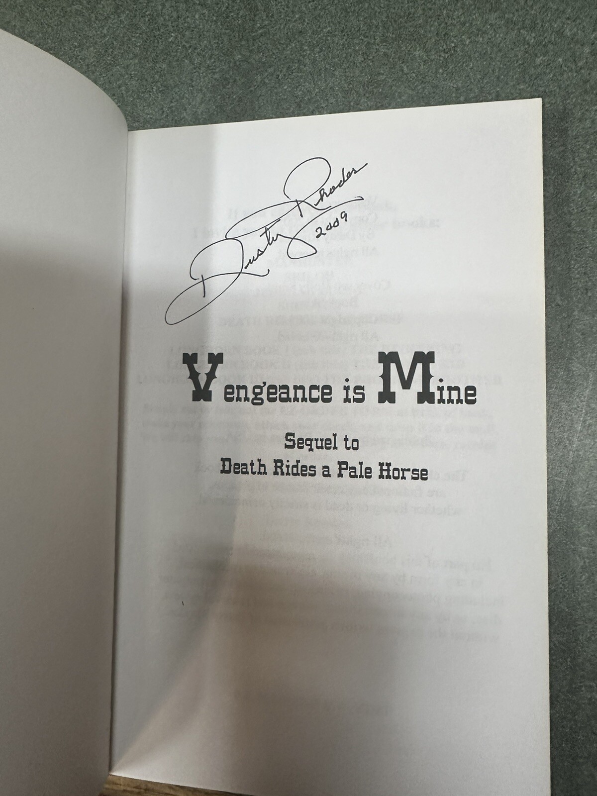 Vengeance is Mine – by Dusty Rhodes – Signed