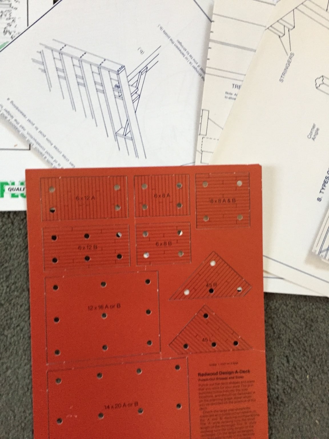 Deck Building Plans Manuals DIY Redwood Outdoor Design Construction Lot