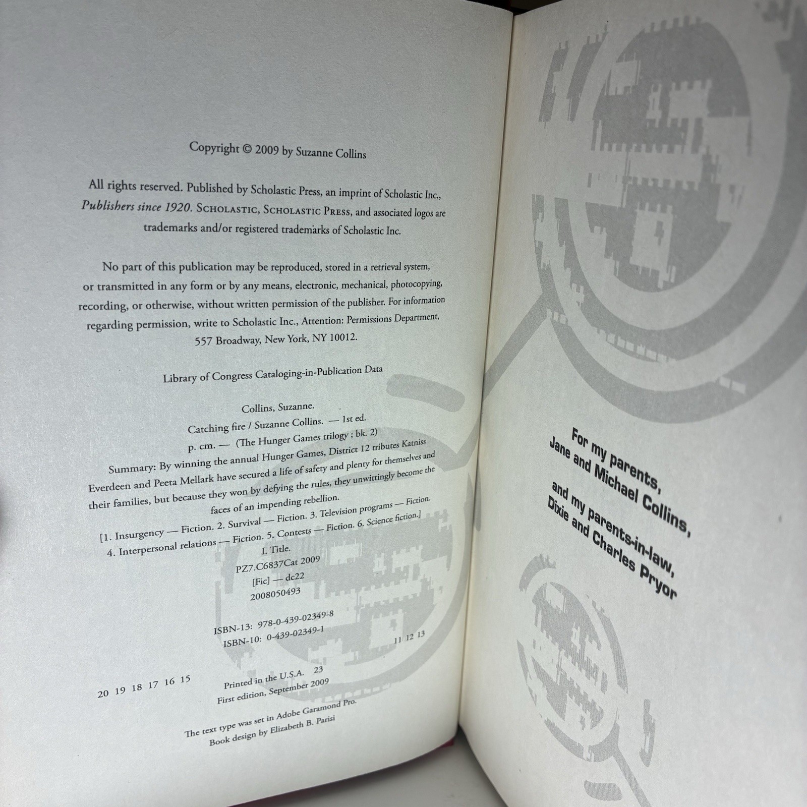Catching Fire by Suzanne Collins 1st Ed. 1st Printing 2009 Hunger Games