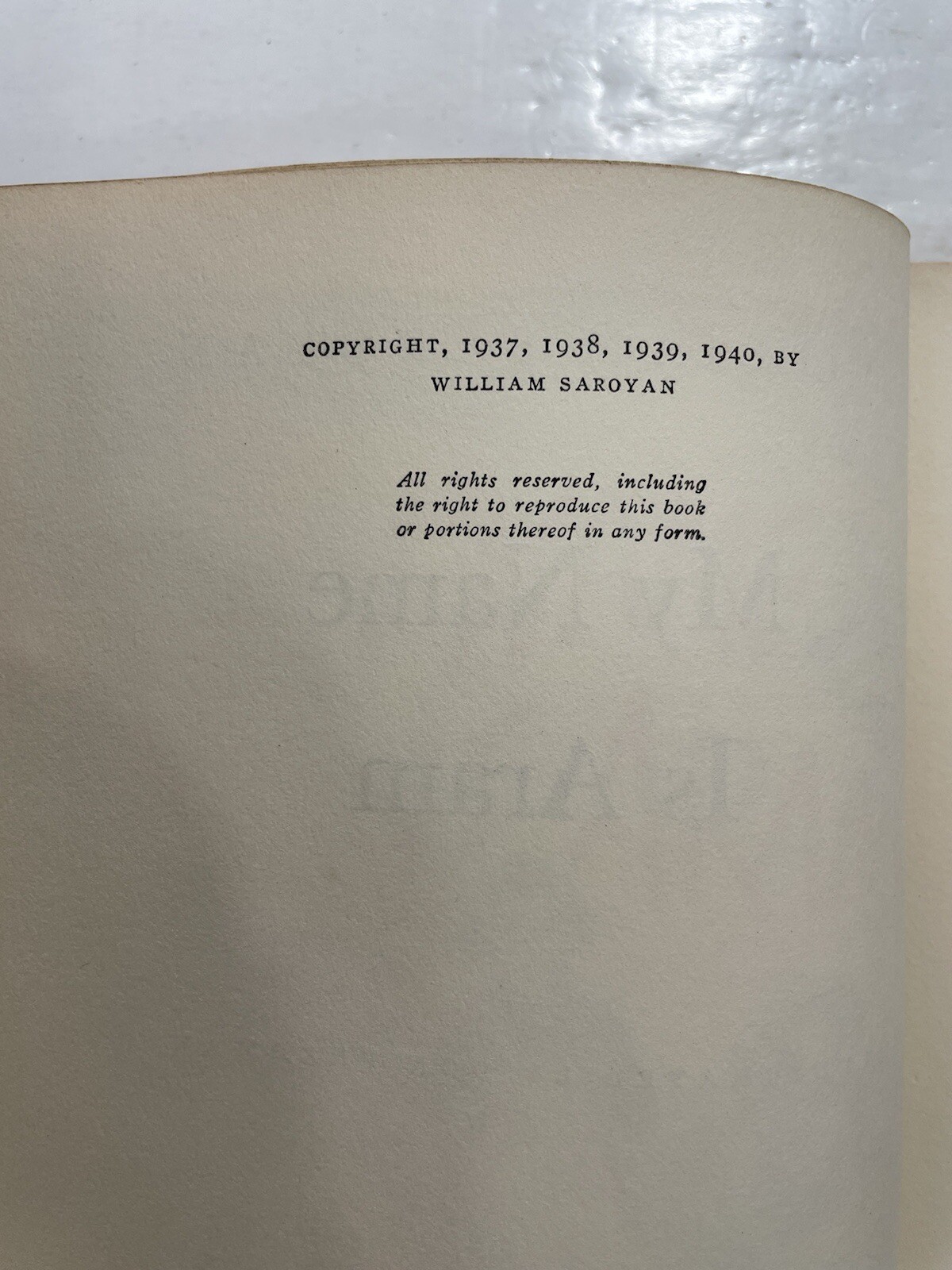 My Name is Aram William Saroyan Harcourt, Brace and Company 1940
