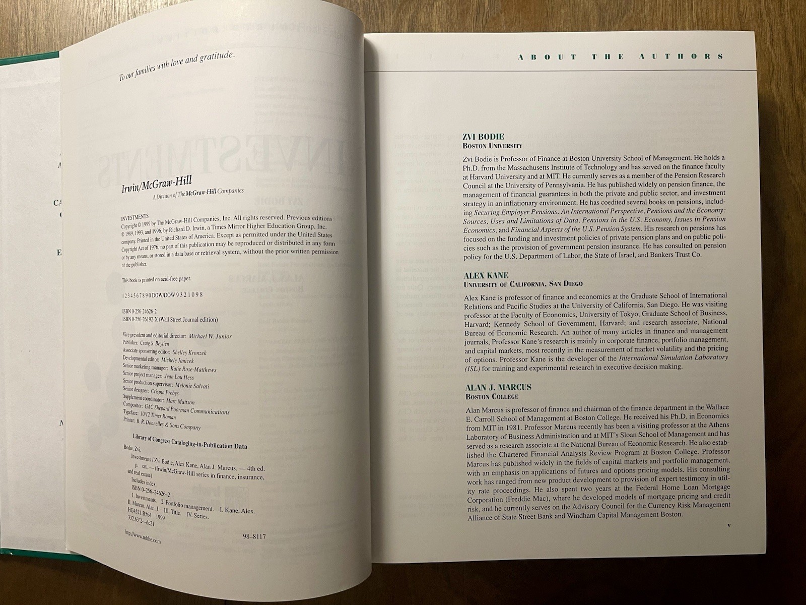 Used Very Good Investments by Bodie Kane Marcus Fourth Edition
