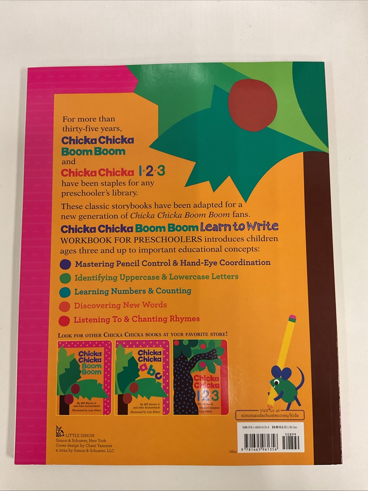 Chicka Chicka Boom Boom Learn to Write Workbook for Preschoolers by Bill Martin