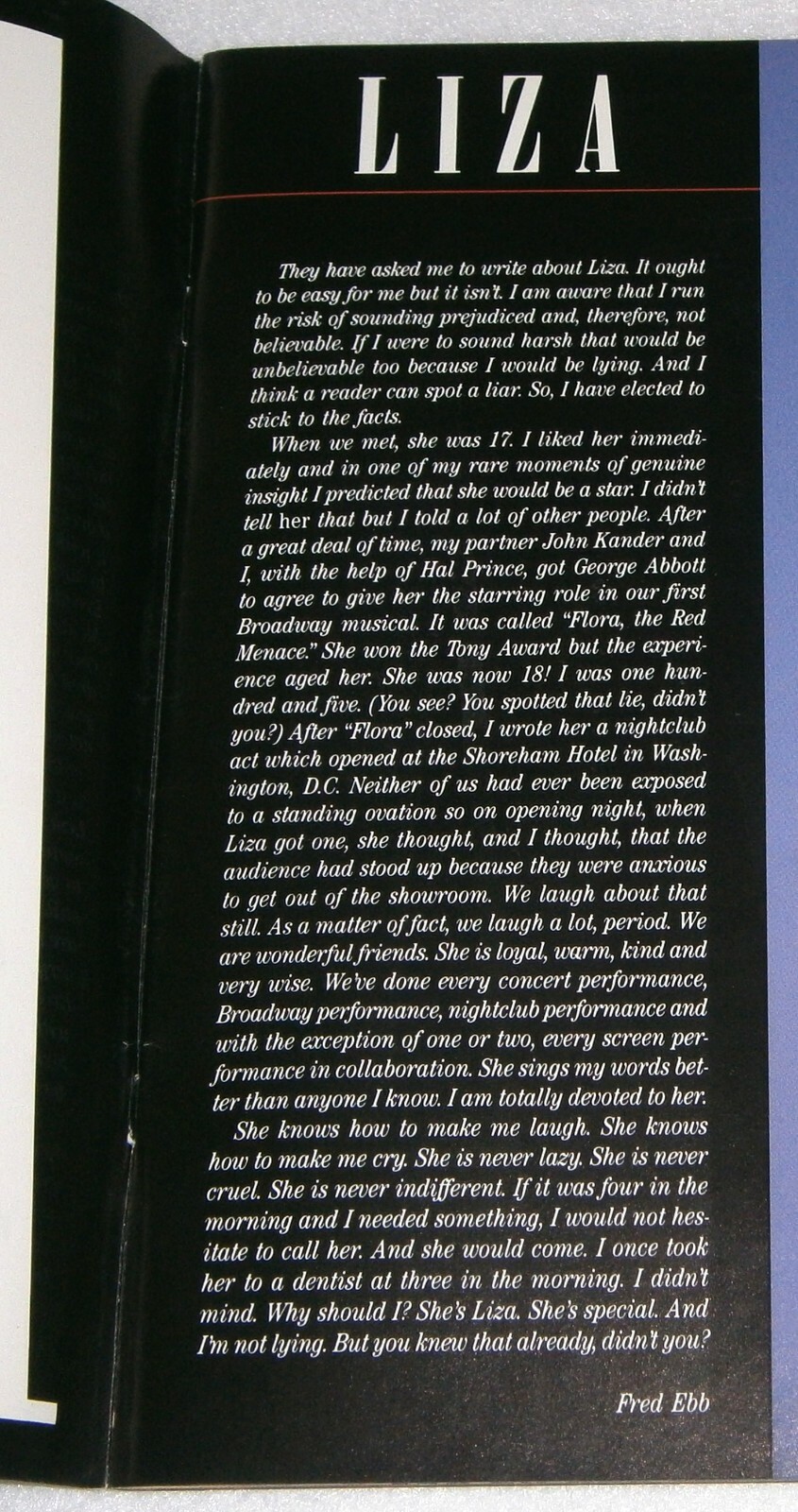 LIZA MINNELLI 12 x 12 PICTURE Booklet / REVIEW of MOVIES & SHOWS & FAMILY