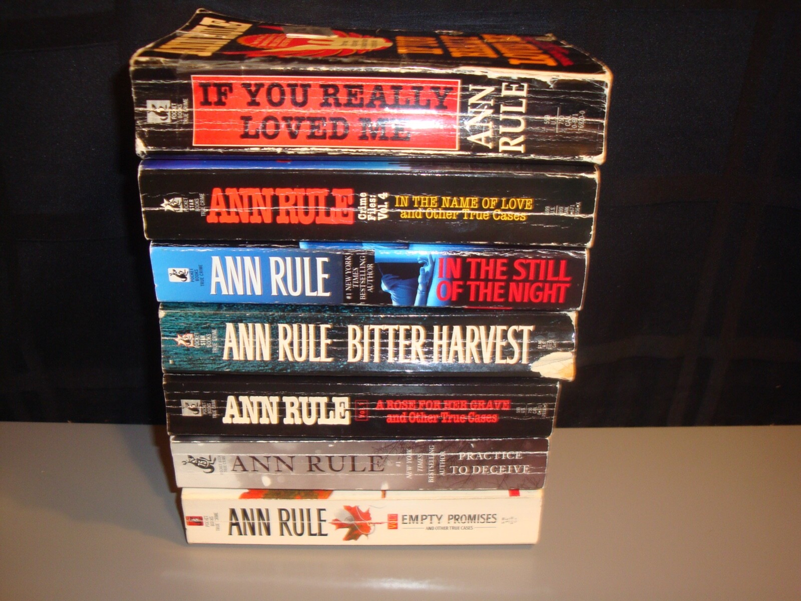Ann Rule True Crime 7 paperback book lot Crime Files Murder Serial Killers