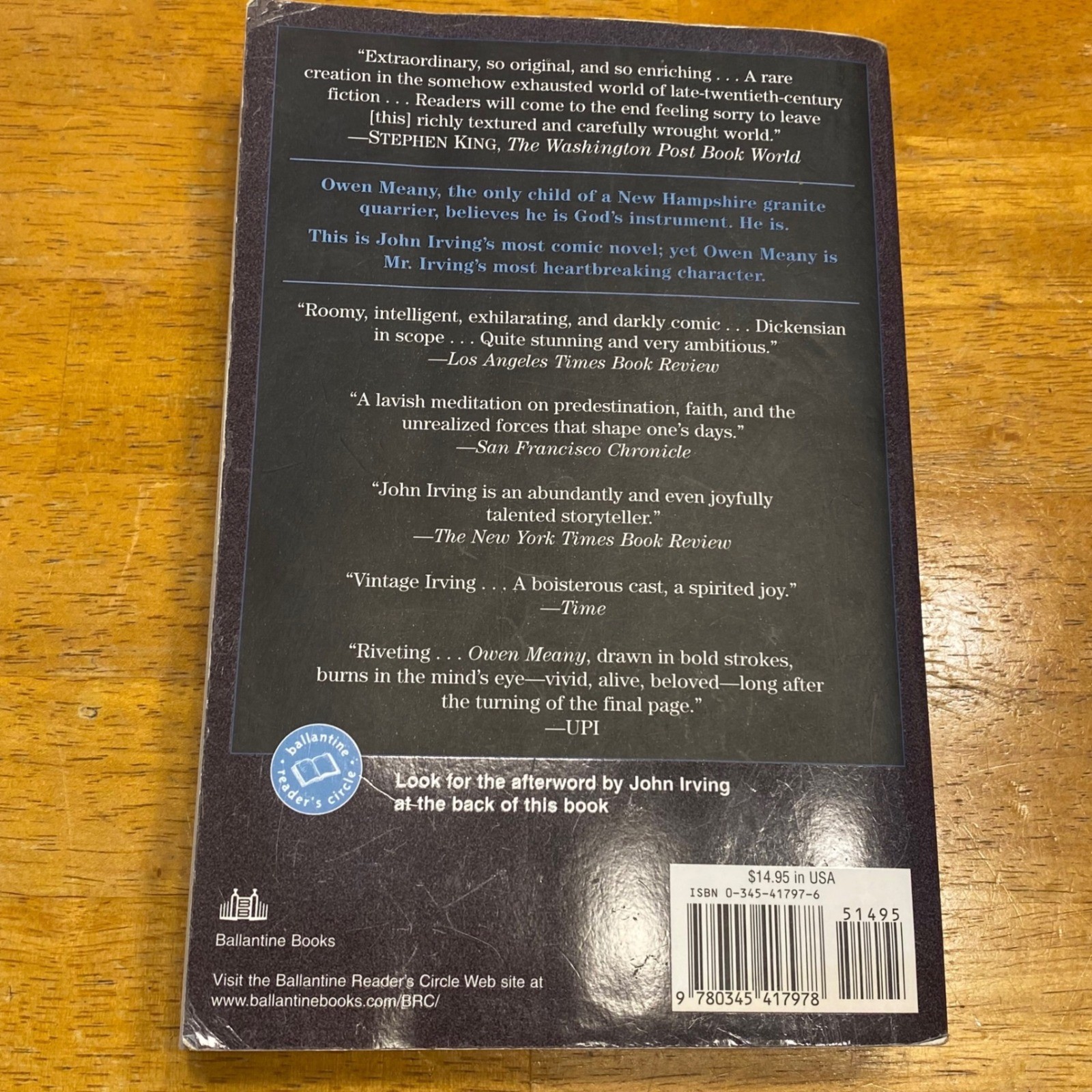 John Irving A Prayer For Owen Meany Novel Excellent Paperback Fiction