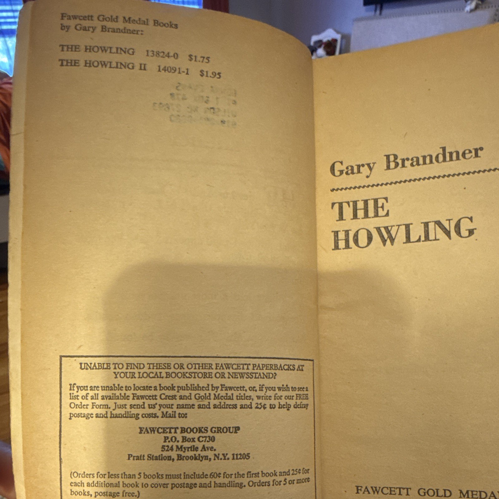 Fawcett Gold Medal The Howling I & II Gary Brandner PB Horror Film/TV 1977