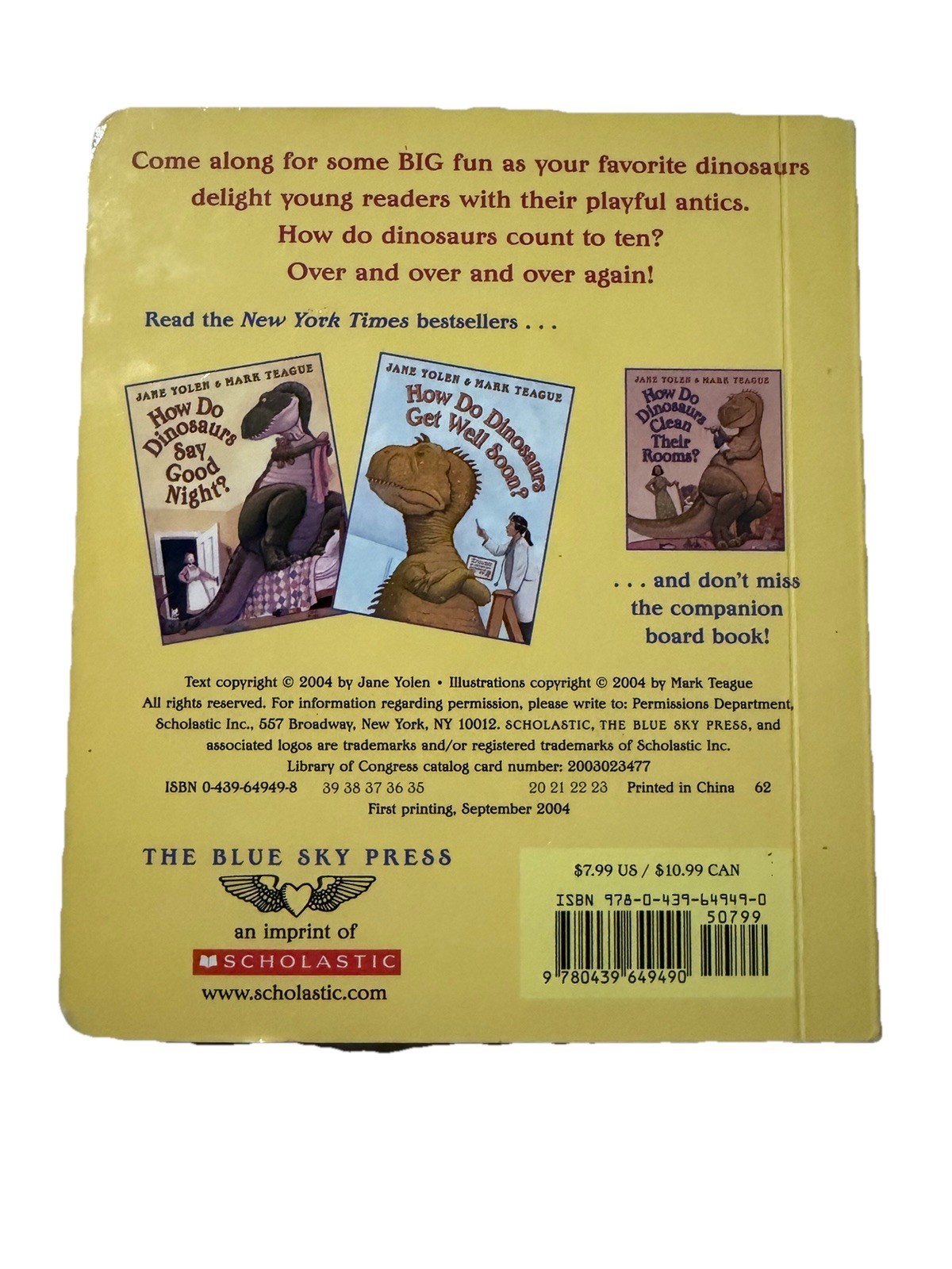 How Do Dinosaurs Count to Ten? By Jane Yolen (2004, Children’s Board Books)