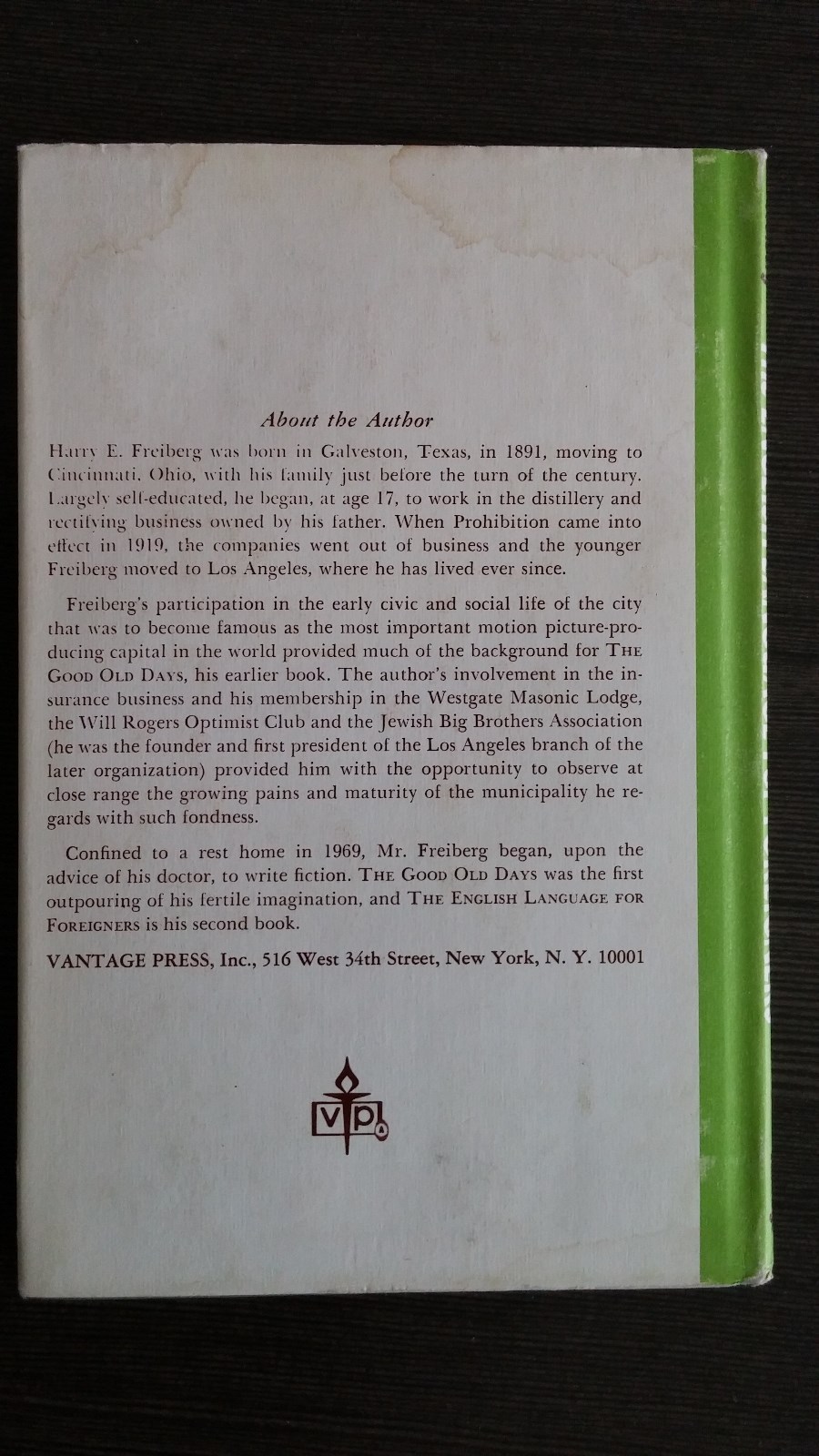 The English Language for Foreigners by Harry S Freiberg HCDJ 1st Edition SIGNED