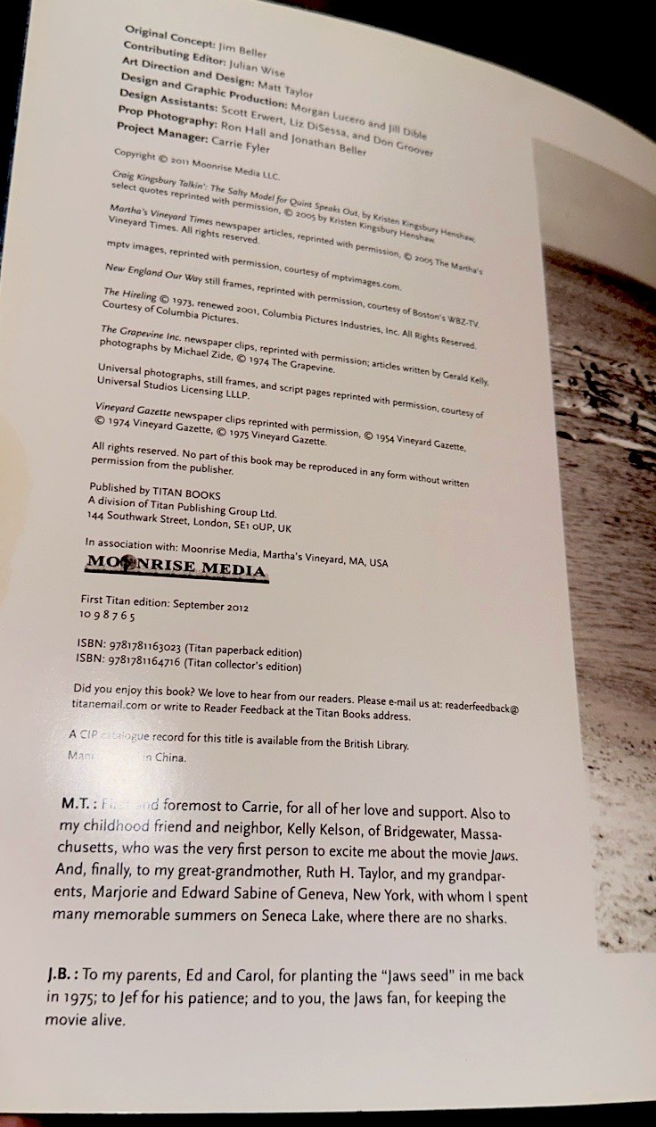 Jaws: Memories from Martha’s Vineyard: Big Paperback -by Taylor Matt – 312 Pages