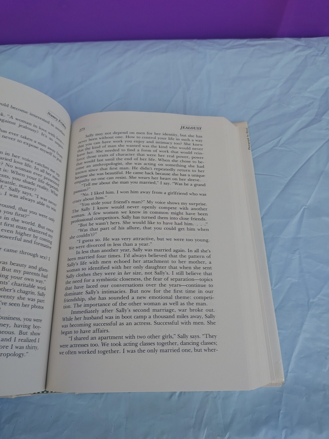 Jealousy Hardcover Book By Nancy Friday With Dust Jacket 1st Edition