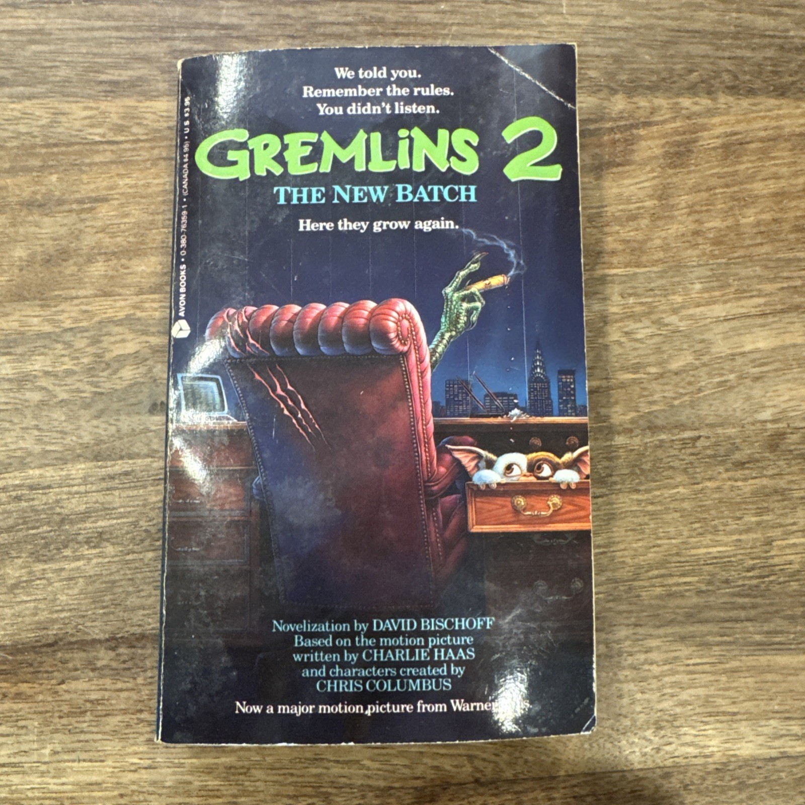 GREMLINS 2 THE NEW BATCH by David Bischoff Paperback 1990 NOVELIZATION OF MOVIE