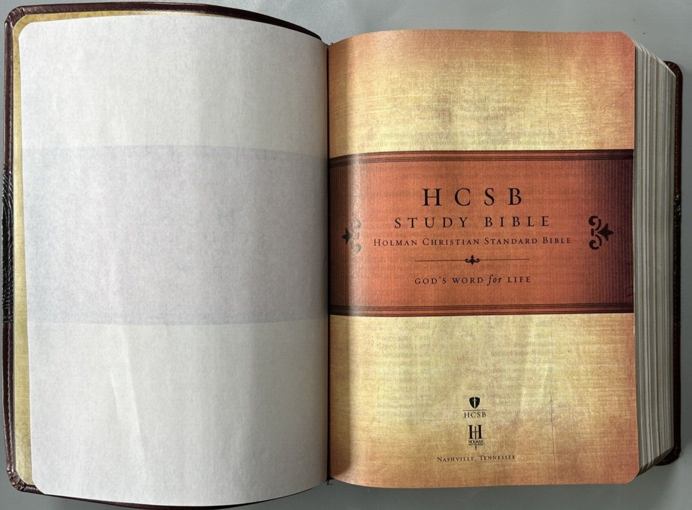 HCSB Study Bible Mahogany Duotone Simulated Leather Clean Text G+ USA Print
