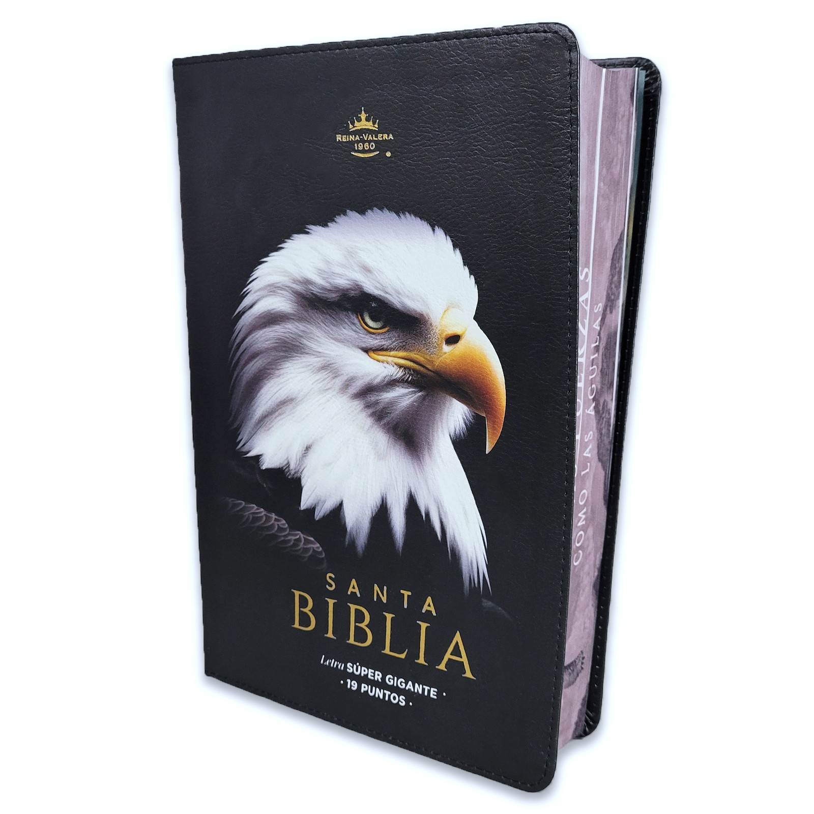 Biblia Letra Super Gigante 19 puntos RV1960 imit piel negro aguila