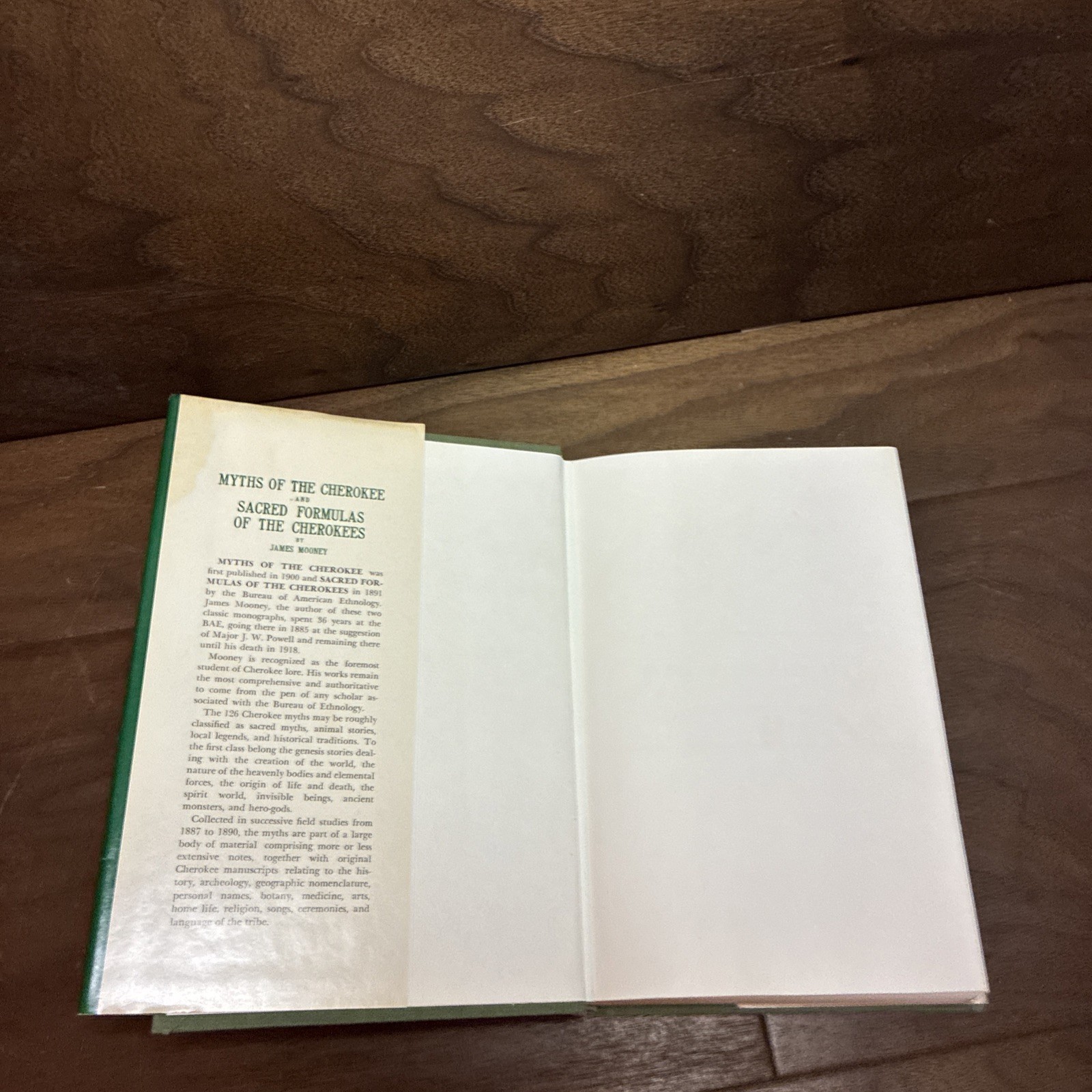 Myths of The Cherokee and Sacred Formulas of The Cherokees by James Mooney 1982