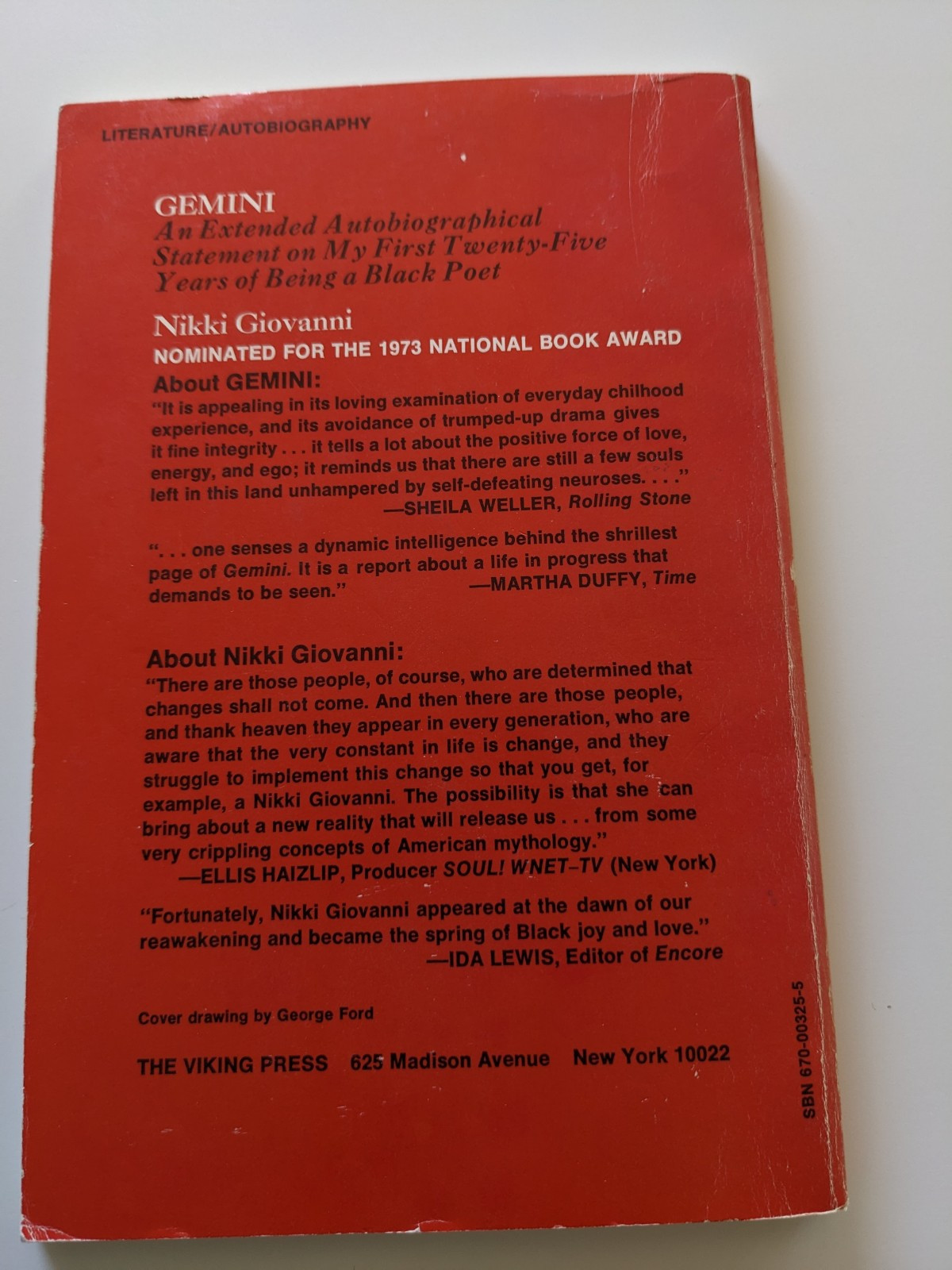 Gemini : An Extended Autobiographical Statement on My First 25 Years of Being