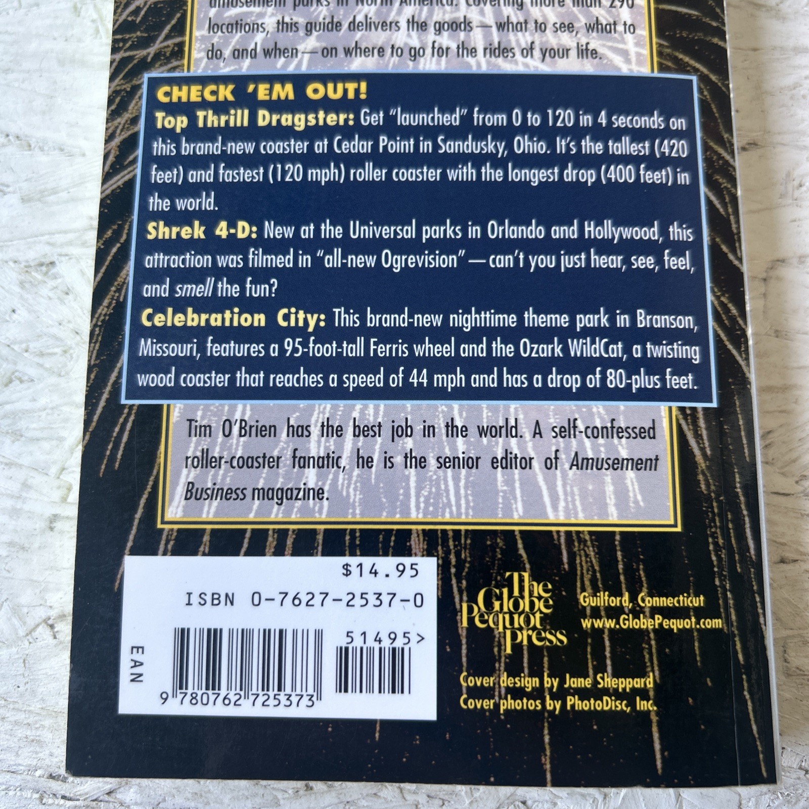 The Amusement Park Guide: Coast to Coast Thrills by Tim O’Brien 2005 PB VG 5 ED