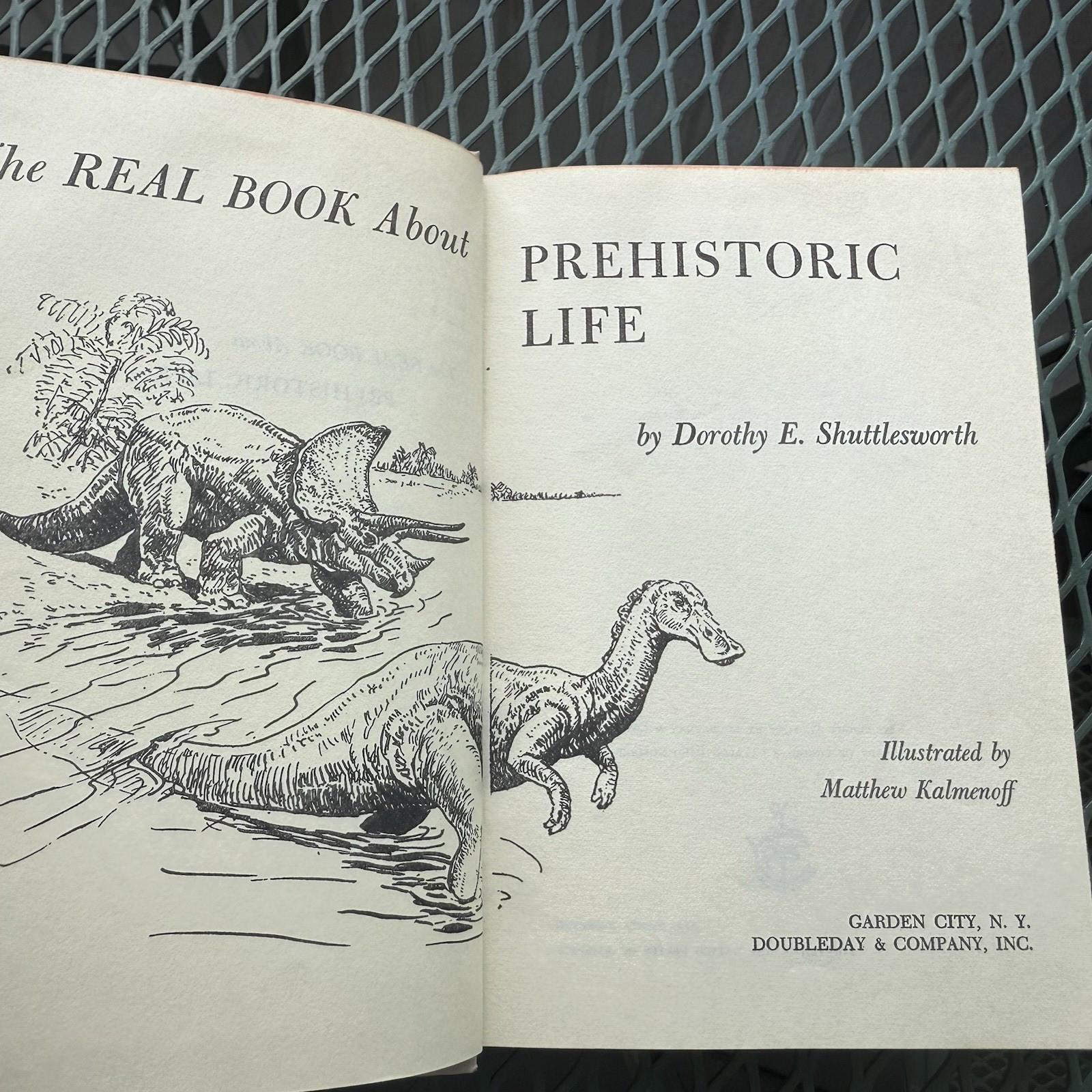 1957 The Real Book About PREHISTORIC LIFE Garden City Books