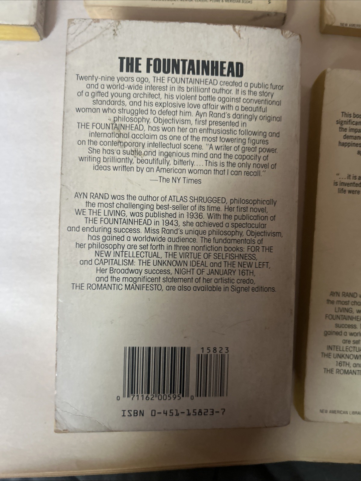 Lot of 5 Ayn Rand vintage Signet paperbacks : The Fountainhead