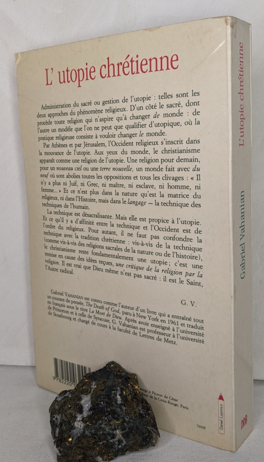 L’utopie chrétienne by Gabriel Vahanian 1992 Trade Paperback French